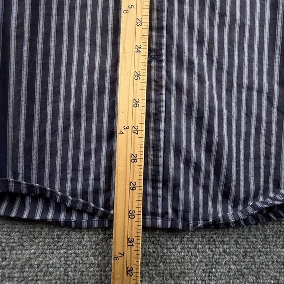 faconnable XLT Striped Cotton Blue Pocket Shirt Button Up Mens Long Sleeve Adult - Picture 4 of 12